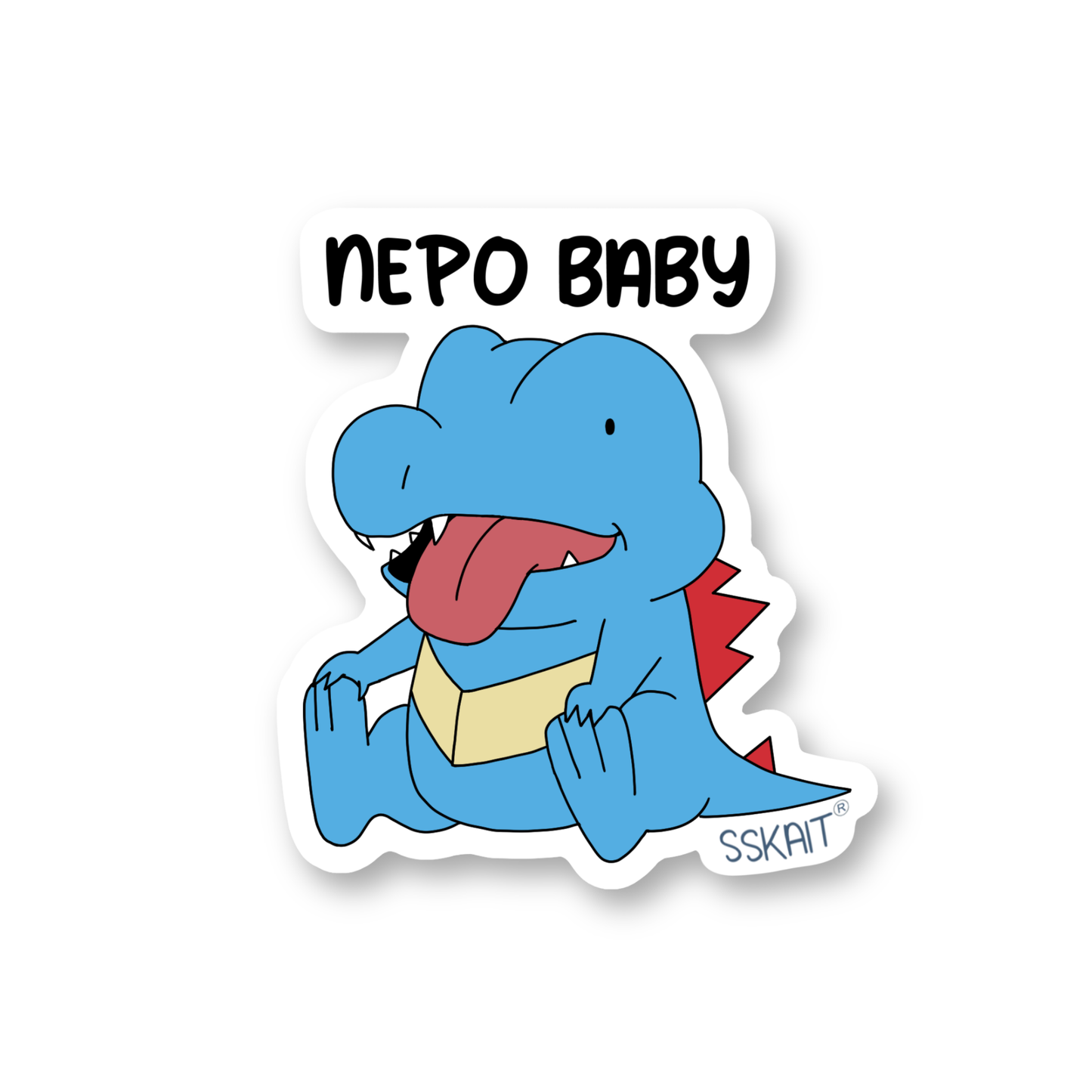 SSKAIT Nepo Baby - Totodile (Pokemon) Funny Mood Diecut Sticker