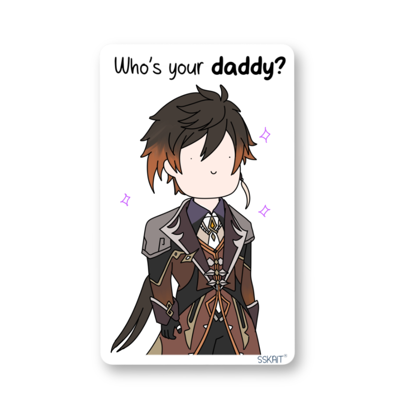 SSKAIT Who's Your Daddy - Zhongli - Funny Mood Diecut Sticker