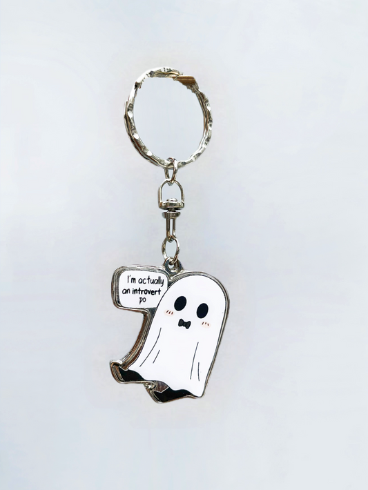 SSKAIT Introvert Ghost - Metal Keychain