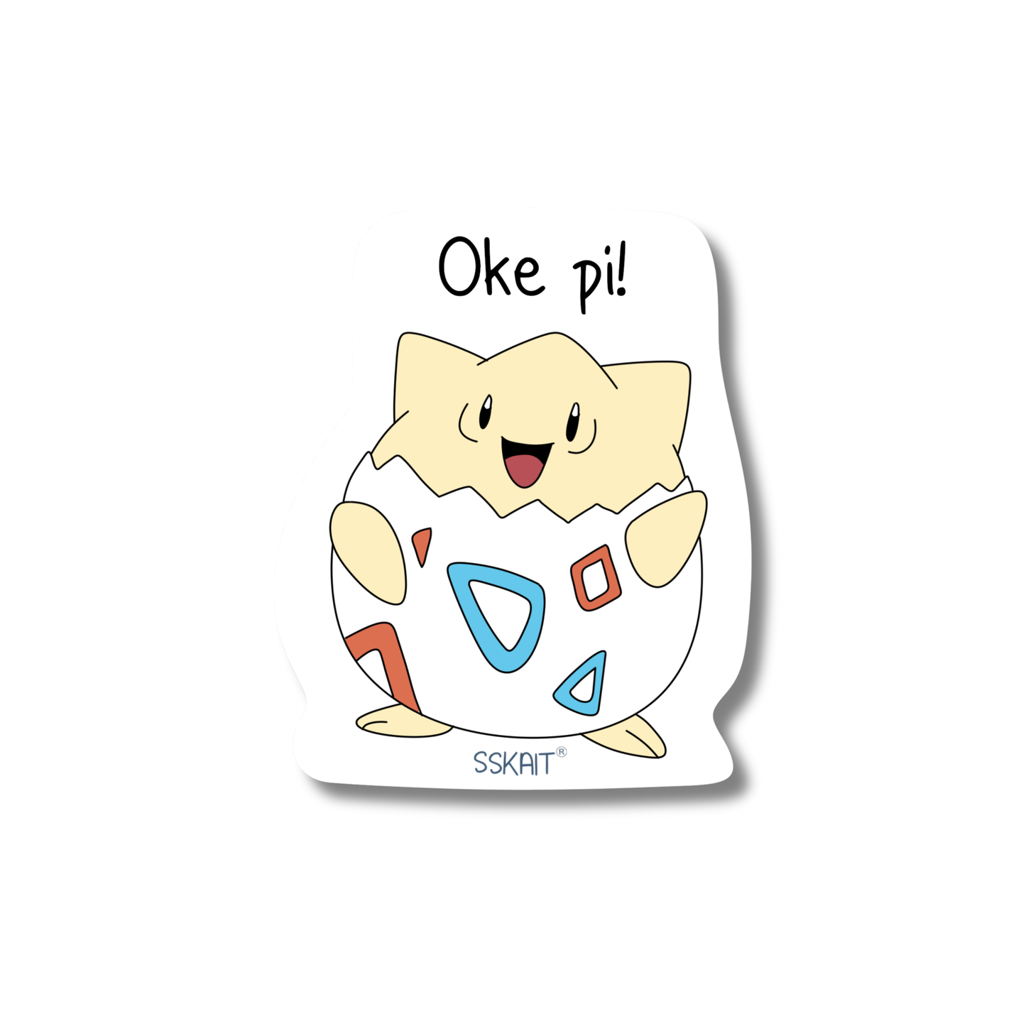 SSKAIT Oke Pi - Togepi (Pokemon) Funny Mood Diecut Sticker