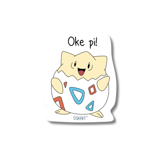 SSKAIT Oke Pi - Togepi (Pokemon) Funny Mood Diecut Sticker