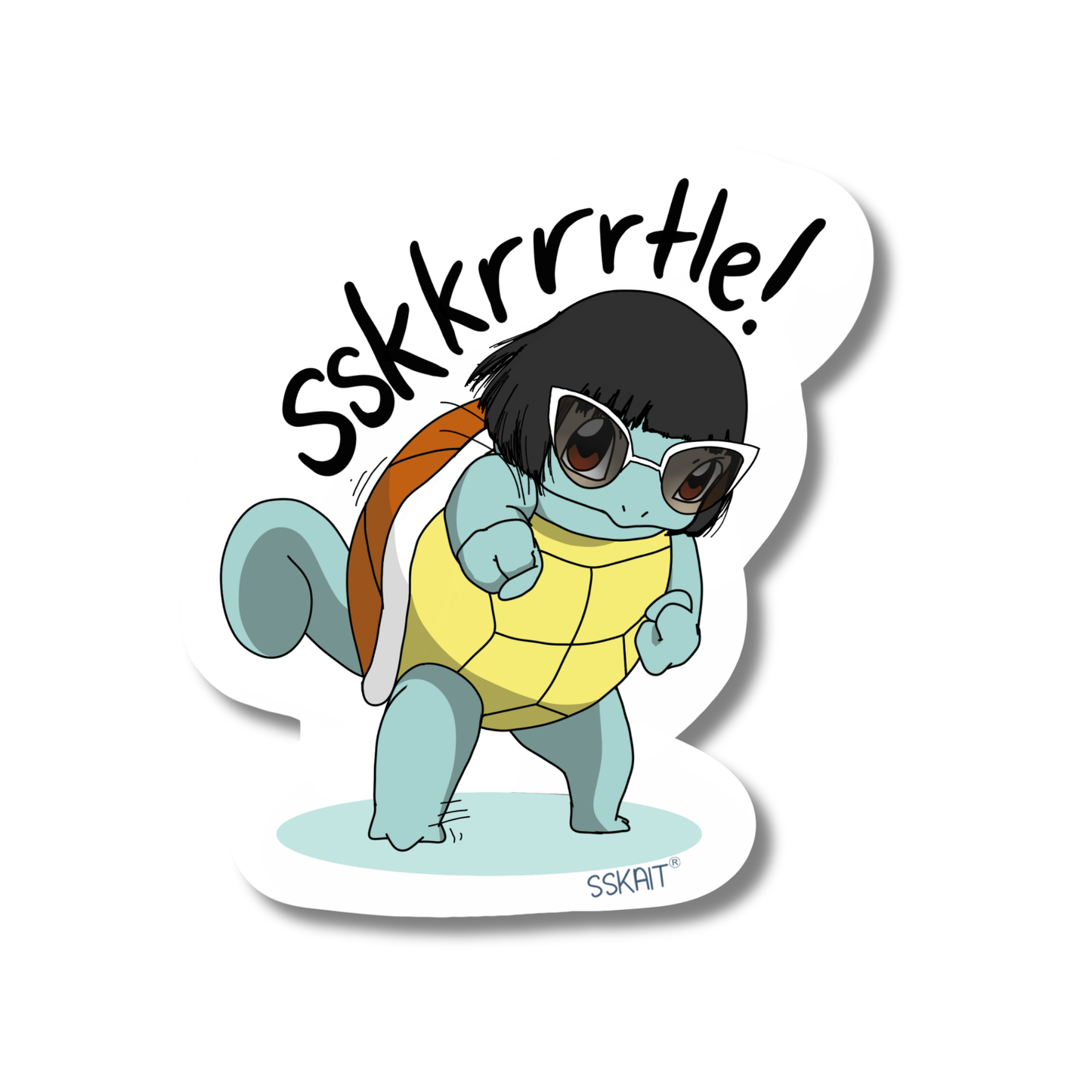 SSKAIT Sskkrrtt - Squirtle (Pokemon) Funny Mood Diecut Sticker