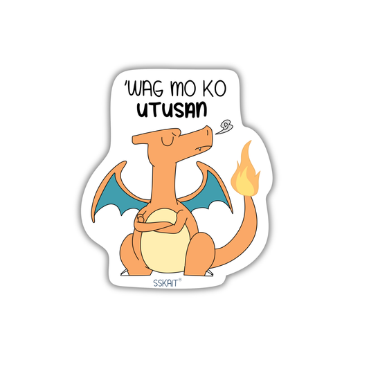SSKAIT Wag Mo Ko Utusan - Charmander (Pokemon) Funny Mood Diecut Sticker