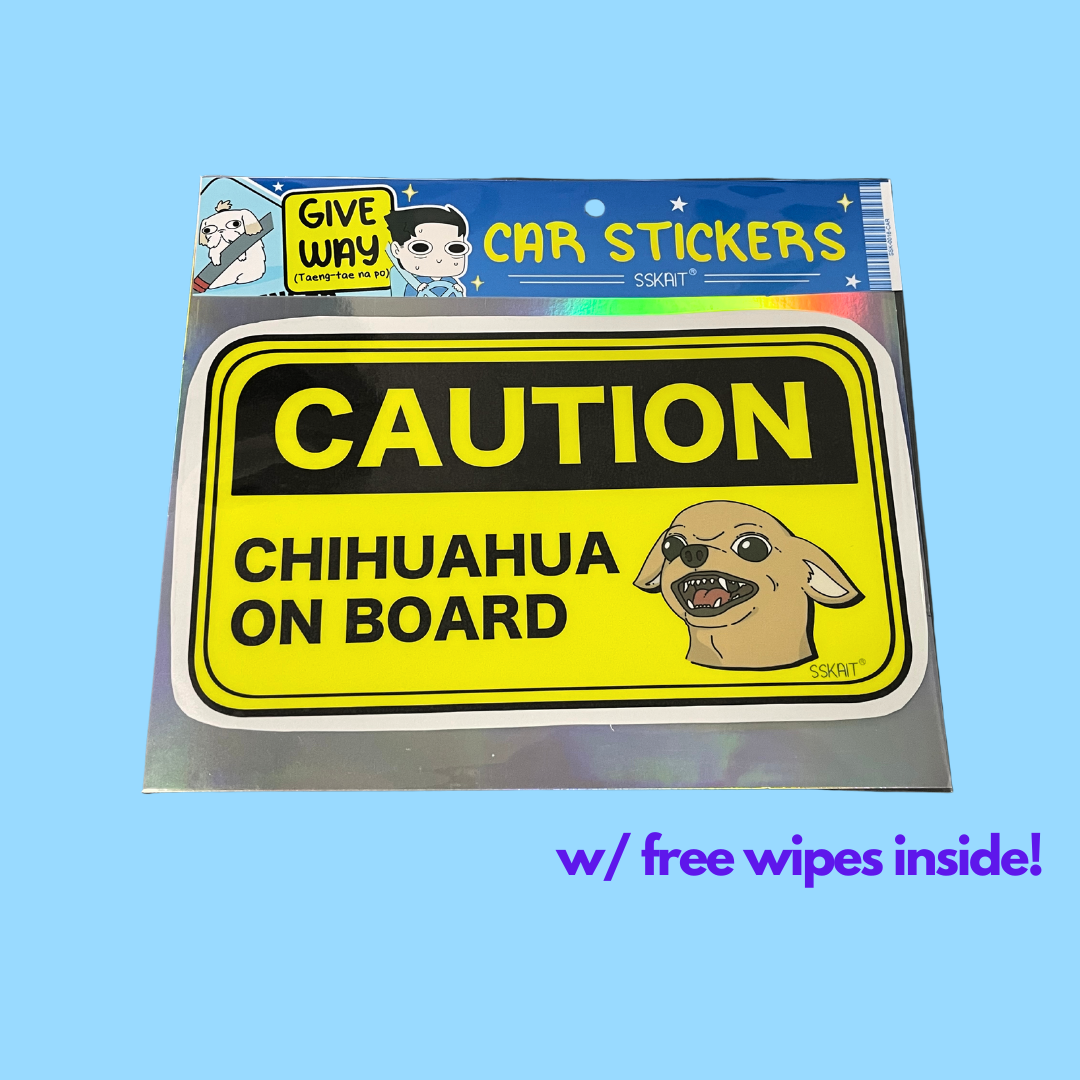 SSKAIT Caution Chihuhua on Board  Dog - Funny Mood Waterproof Car Sticker