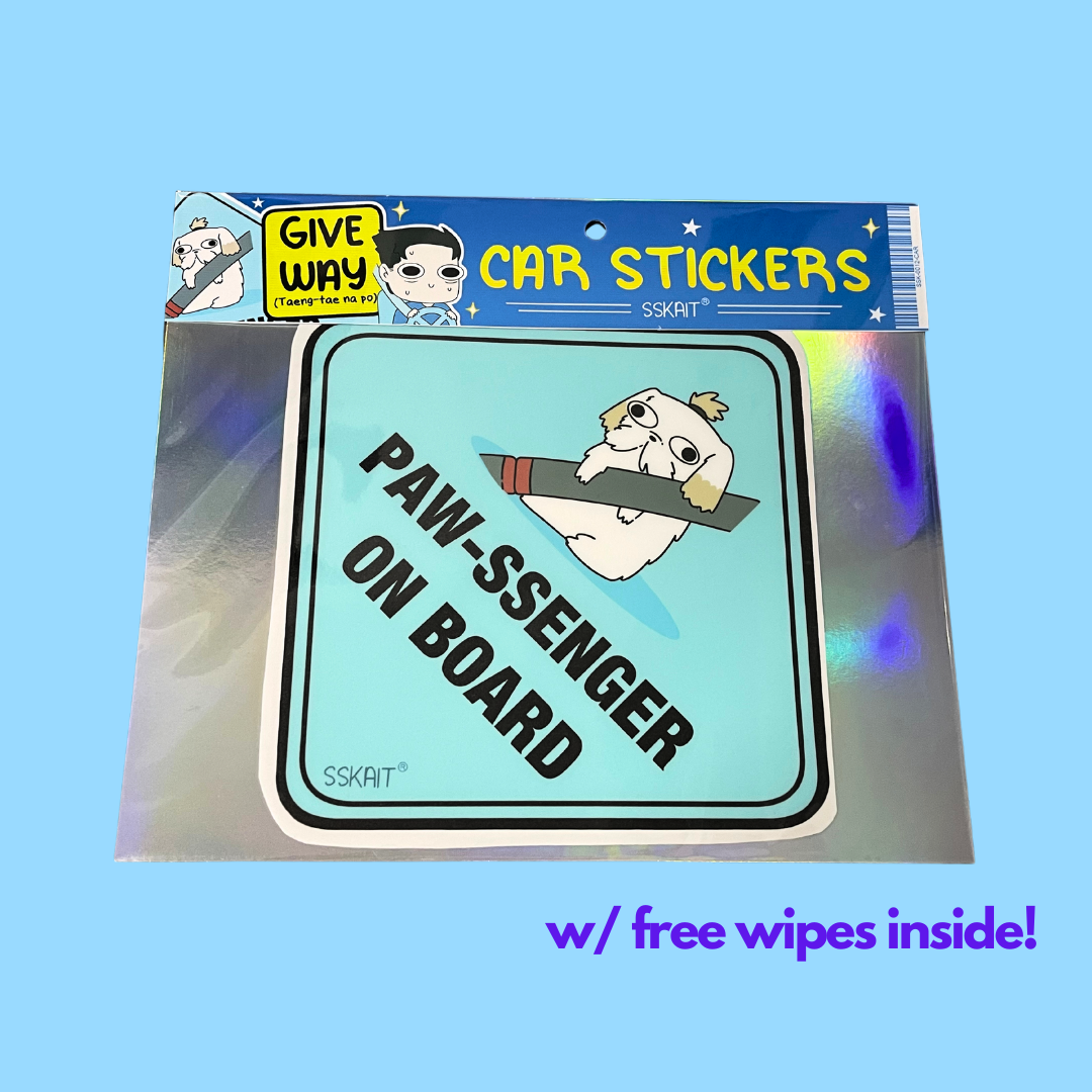 SSKAIT Paw-ssenger on Board Shih Tzu Dog - Funny Mood Waterproof Car Sticker