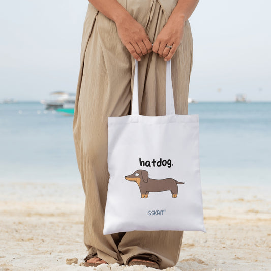 SSKAIT Hatdog Dachshund - Funny Mood Canvas Tote Bag