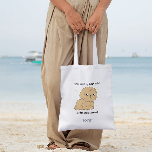 SSKAIT Hindi Lahat Ng Kulot Salot Poodle - Funny Mood Canvas Tote Bag