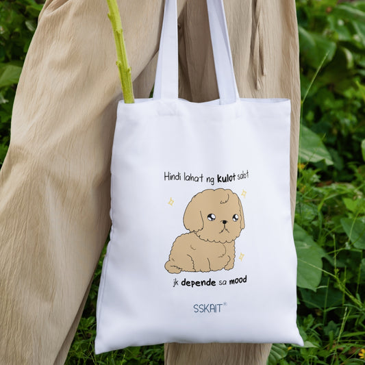 SSKAIT Hindi Lahat Ng Kulot Salot Poodle - Funny Mood Canvas Tote Bag