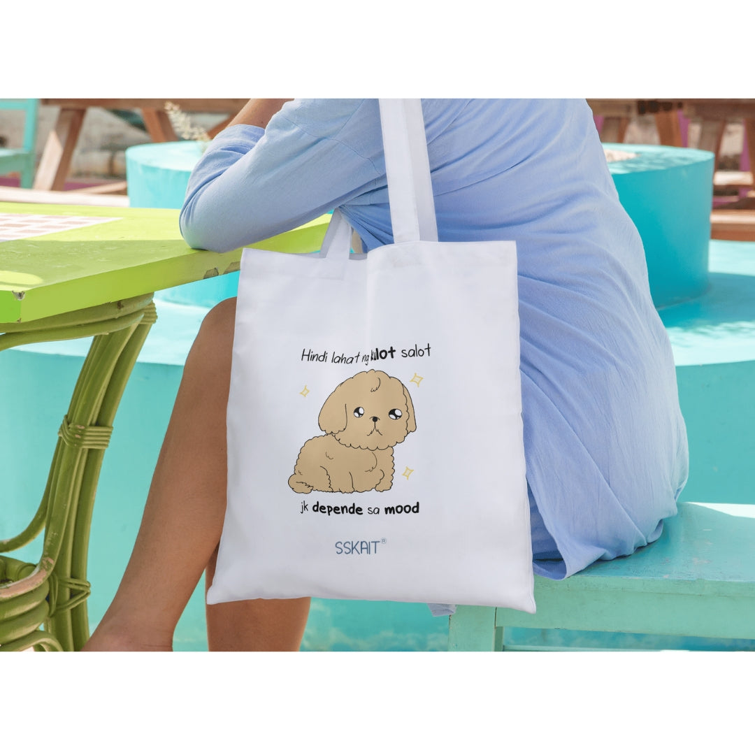 SSKAIT Hindi Lahat Ng Kulot Salot Poodle - Funny Mood Canvas Tote Bag