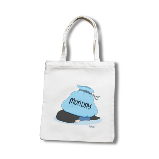 SSKAIT Monday Mood (Guy) - Funny Mood Canvas Tote Bag