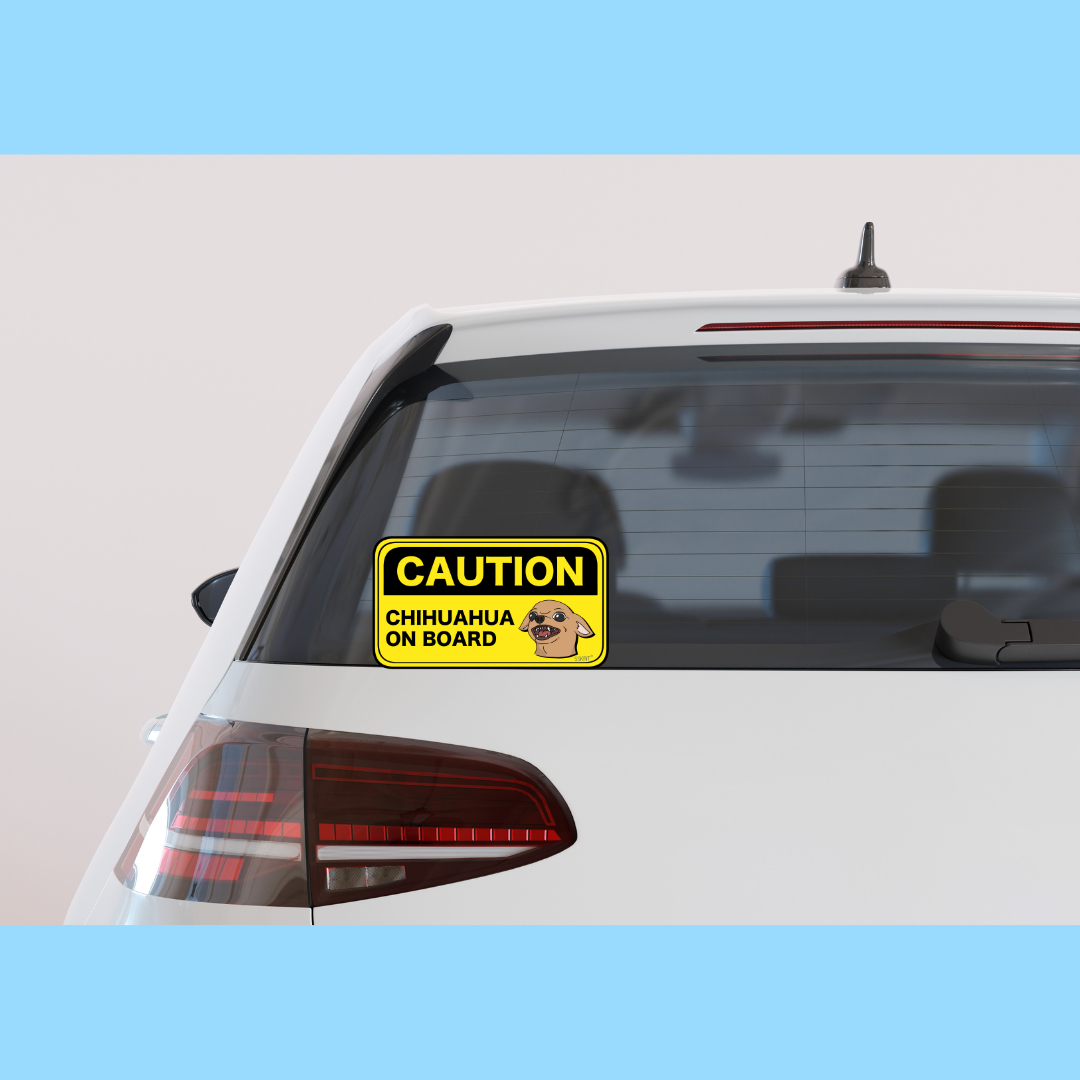 SSKAIT Caution Chihuhua on Board  Dog - Funny Mood Waterproof Car Sticker
