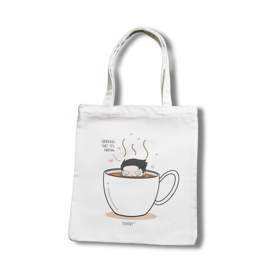 SSKAIT Ahh Shet Yes Kape (Guy) - Funny Mood Canvas Tote Bag