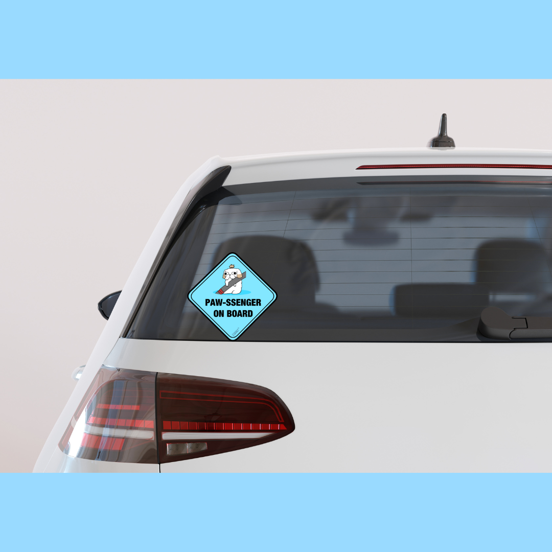 SSKAIT Paw-ssenger on Board Shih Tzu Dog - Funny Mood Waterproof Car Sticker