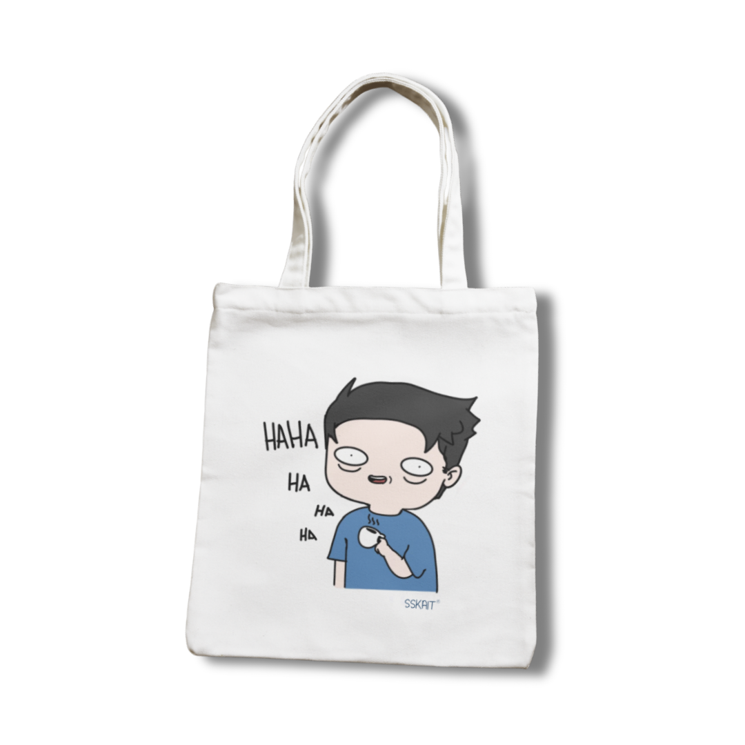 SSKAIT Ha Ha Ha (Guy) - Funny Mood Canvas Tote Bag