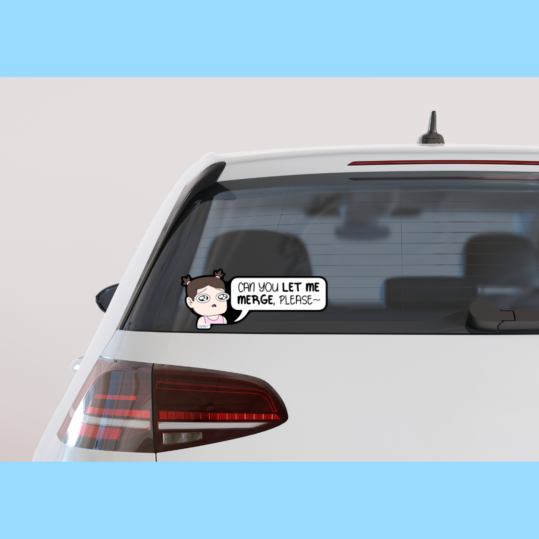 SSKAIT Can You Let Me Merge Please - Funny Mood Waterproof Car Sticker