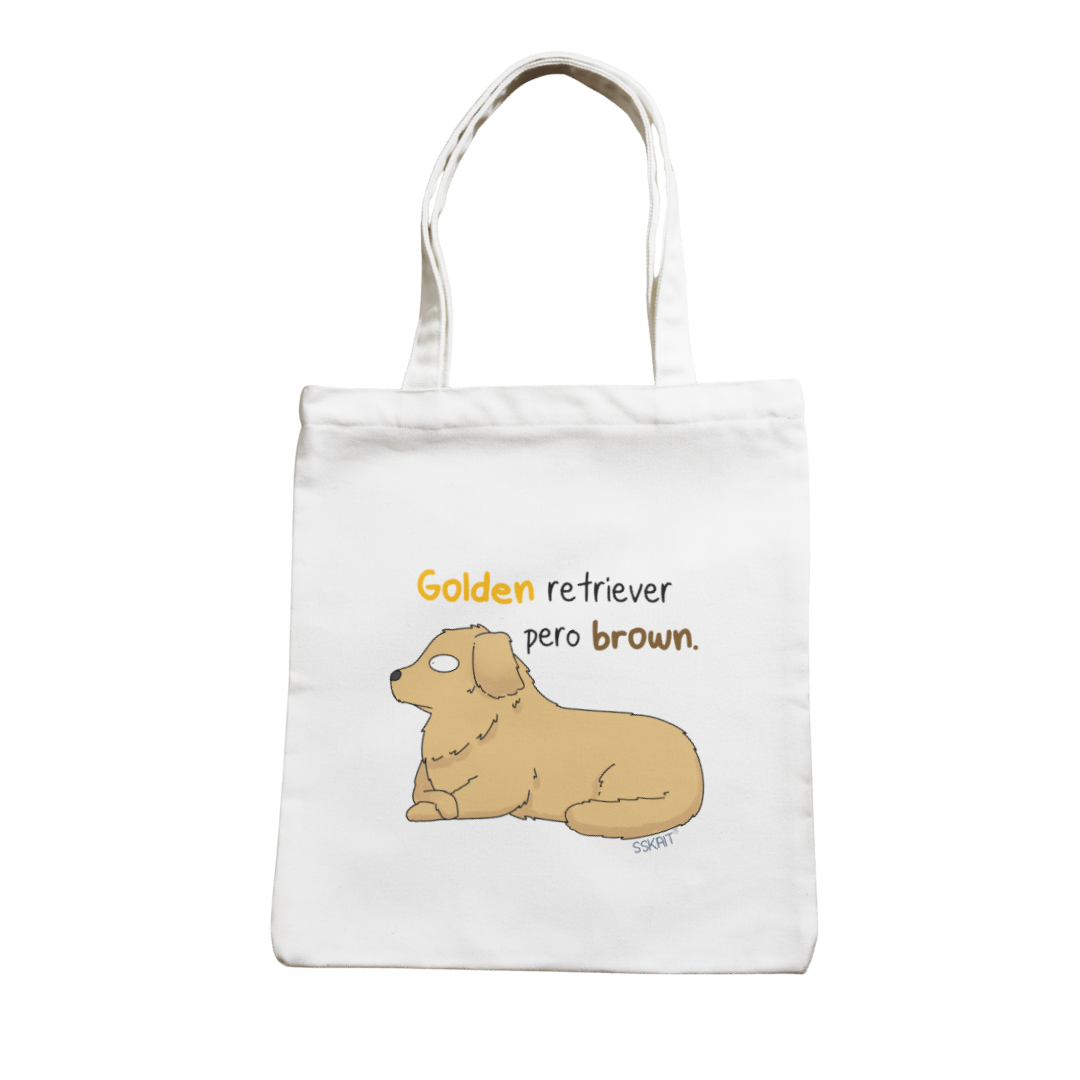 SSKAIT Golden Retriever Pero Brown - Funny Mood Canvas Tote Bag