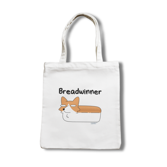 SSKAIT Breadwinner Corgi - Funny Mood Canvas Tote Bag