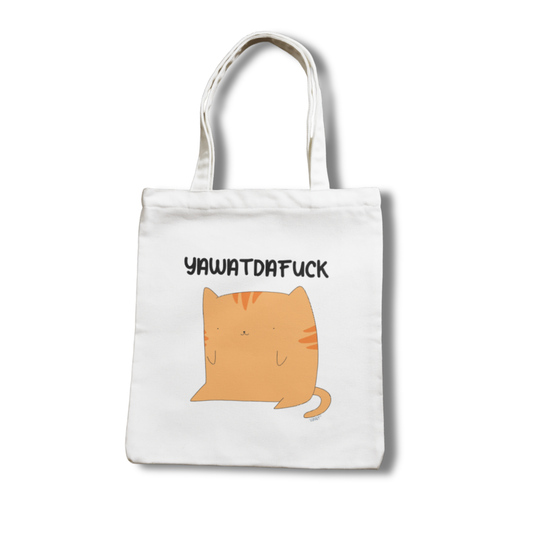 SSKAIT Yawatdafuck Cat - Funny Mood Canvas Tote Bag