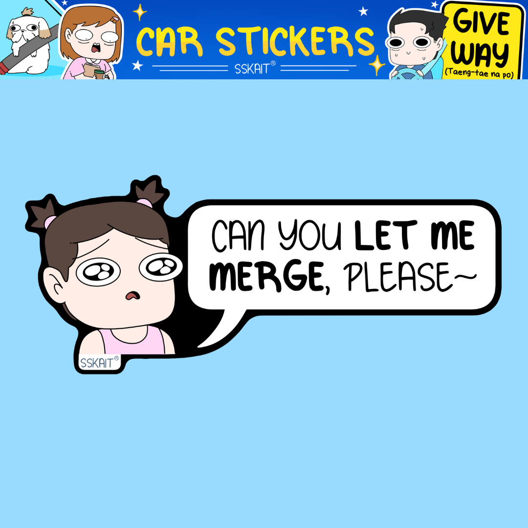 SSKAIT Can You Let Me Merge Please - Funny Mood Waterproof Car Sticker