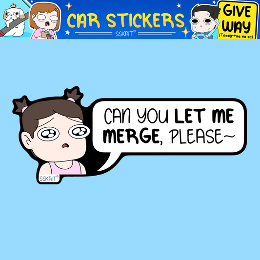 SSKAIT Can You Let Me Merge Please - Funny Mood Waterproof Car Sticker