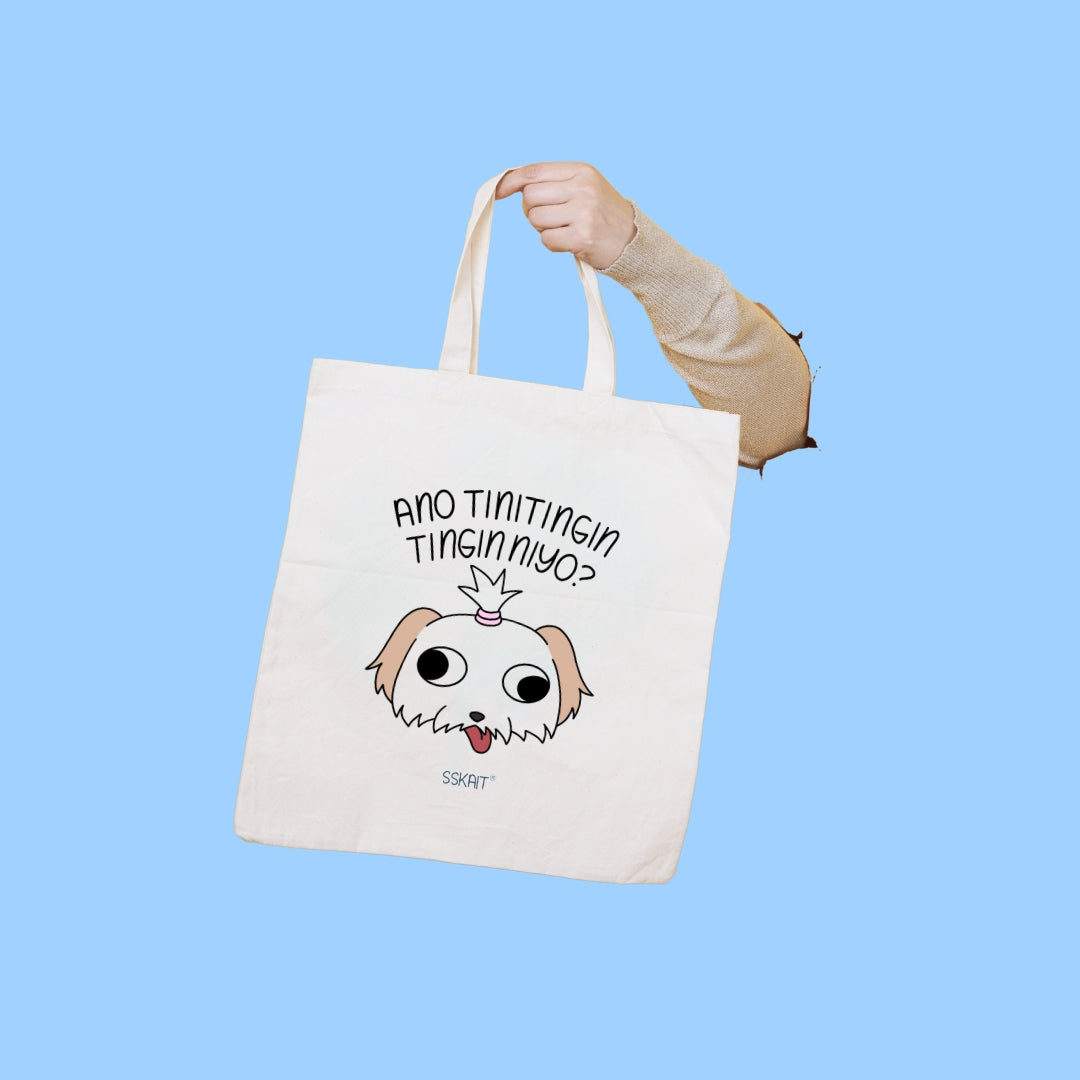 SSKAIT Ano Tinitingin Tingin Niyo Shih Tzu Dog - Funny Mood Canvas Tote Bag