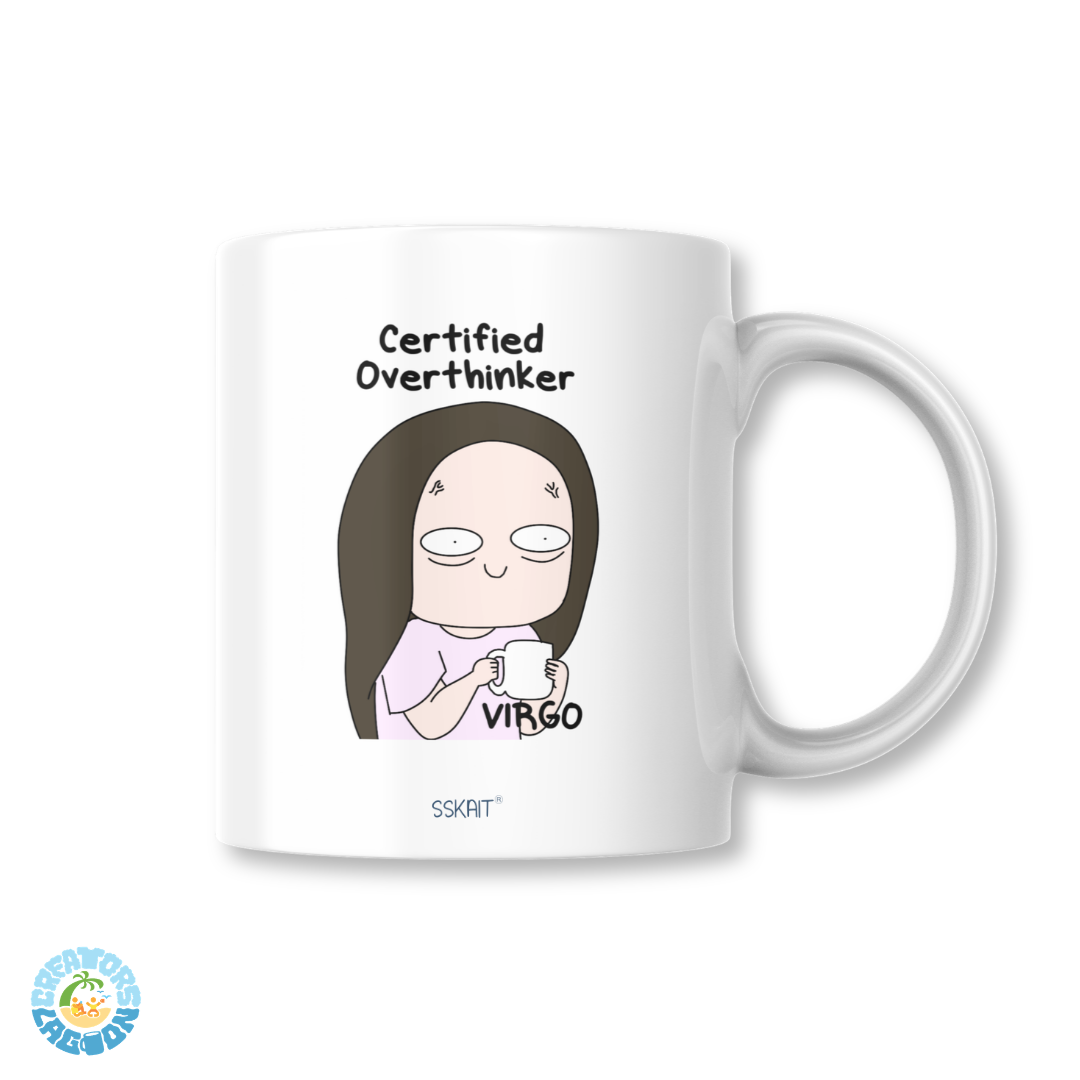 SSKAIT Certified Overthinker - Virgo Zodiac Funny Mood Sublimated Mug