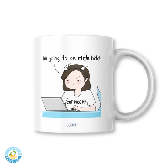 SSKAIT I'm going to be rich- Capricorn Zodiac Funny Mood Sublimated Mug