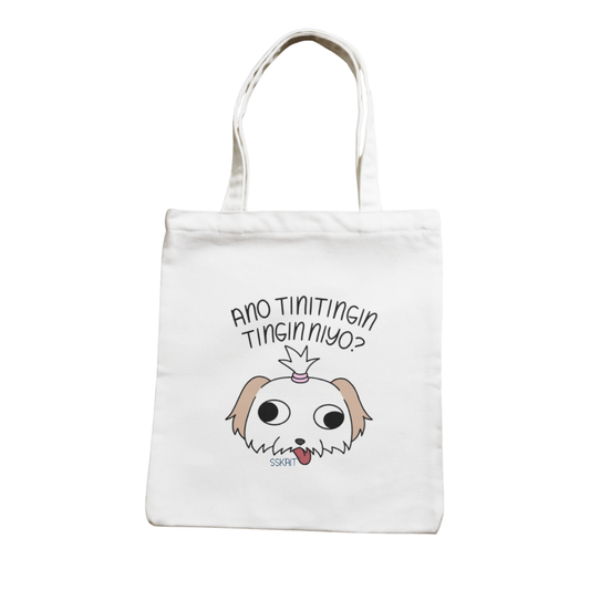 SSKAIT Ano Tinitingin Tingin Niyo Shih Tzu Dog - Funny Mood Canvas Tote Bag