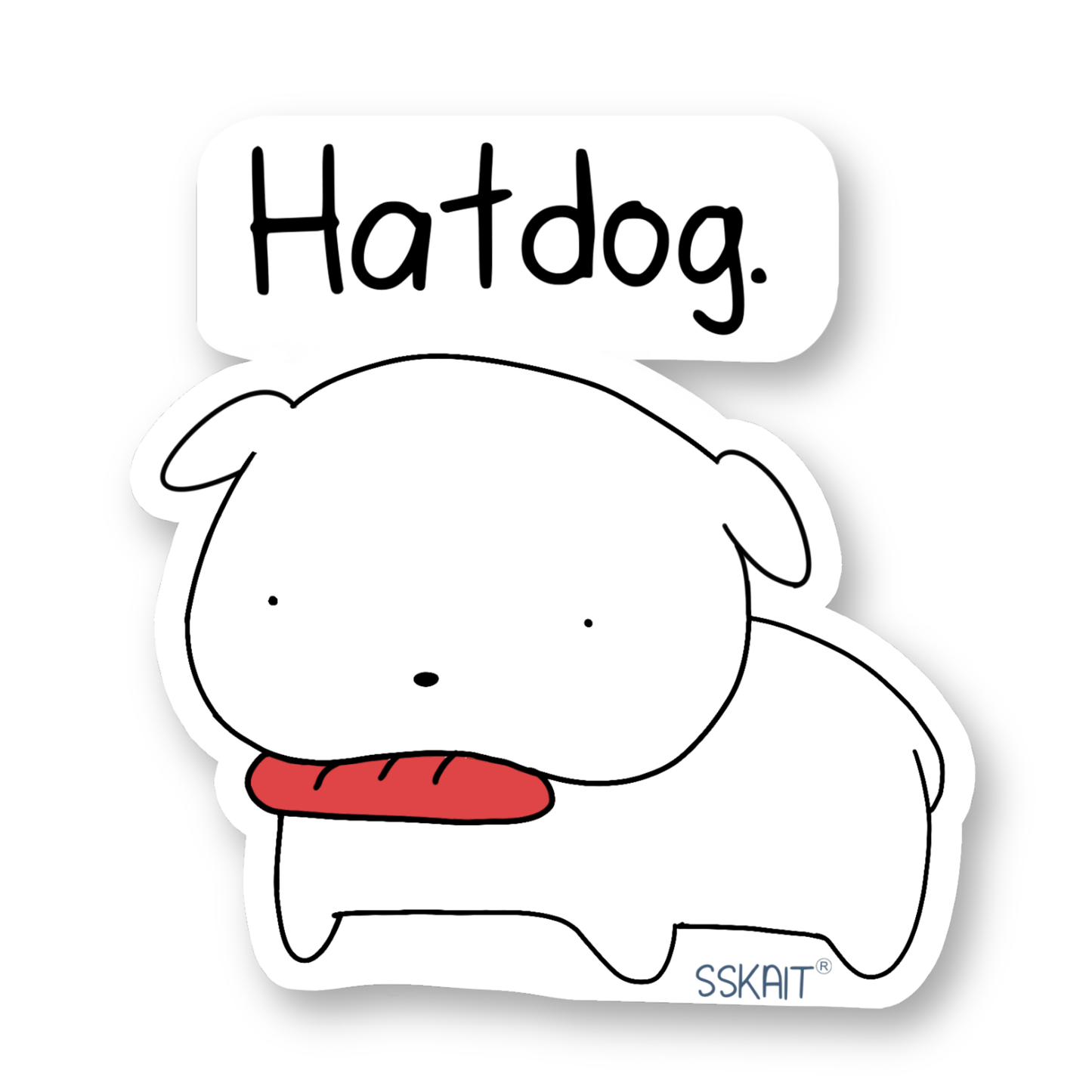 SSKAIT Hatdog - Spike - Funny Mood Diecut Sticker