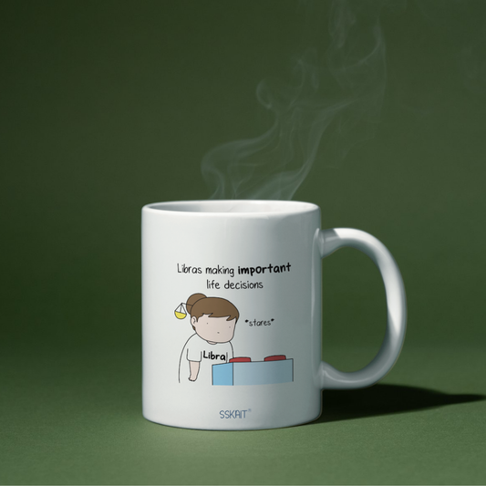 SSKAIT Making Important Decisions - Libra Zodiac Funny Mood Sublimated Mug