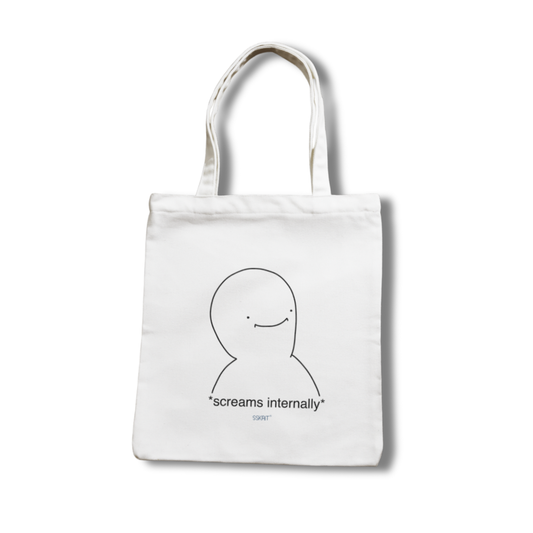 SSKAIT Screams Internally - Funny Mood Canvas Tote Bag