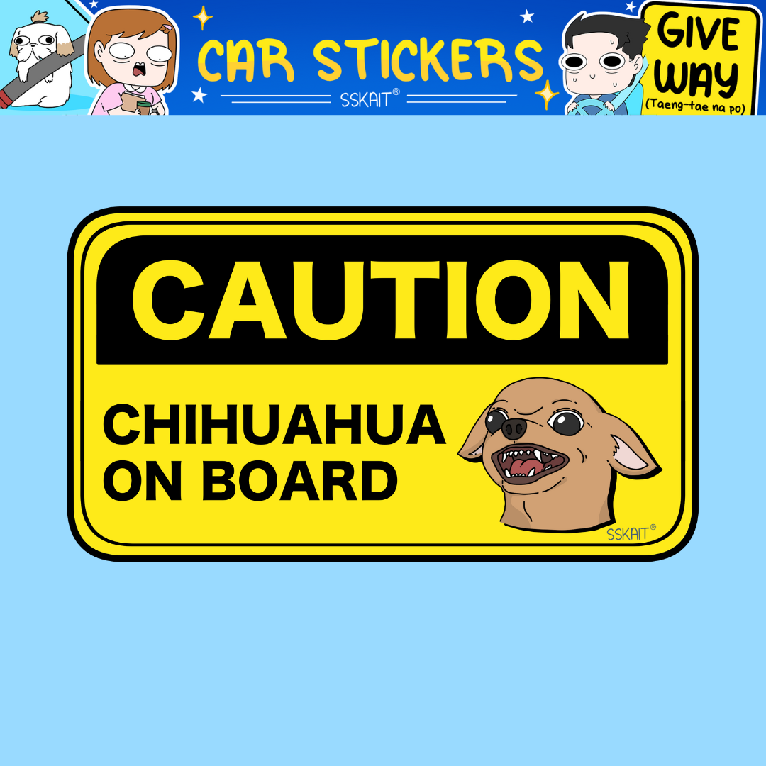 SSKAIT Caution Chihuhua on Board  Dog - Funny Mood Waterproof Car Sticker