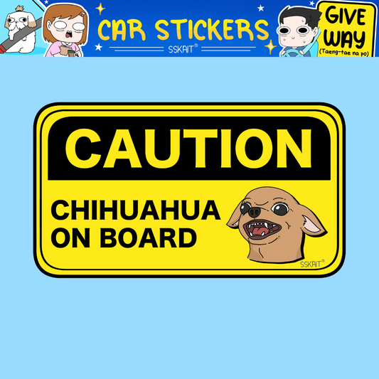 SSKAIT Caution Chihuhua on Board  Dog - Funny Mood Waterproof Car Sticker