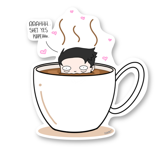 SSKAIT Ahh Shet Yes Kape (Boy)  - Funny Mood Diecut Sticker