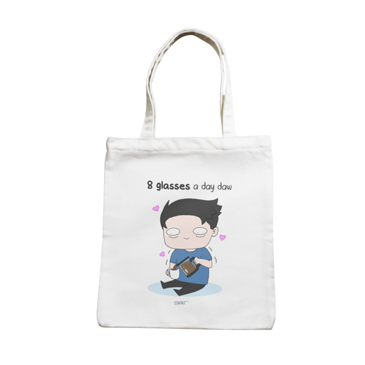 SSKAIT 8 Glasses A Day Coffee - Funny Mood Canvas Tote Bag