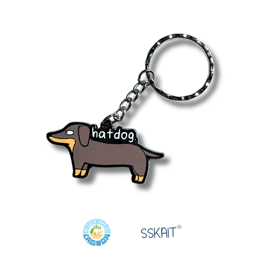 SSKAIT Hatdog - Dachshund Metal Keychain