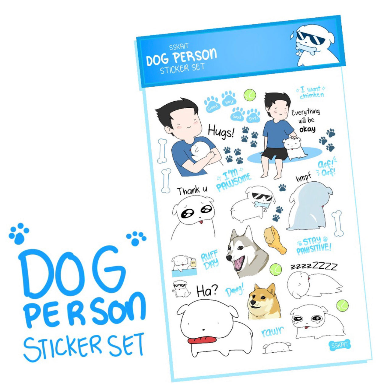 SSKAIT Dog Person Sticker Set