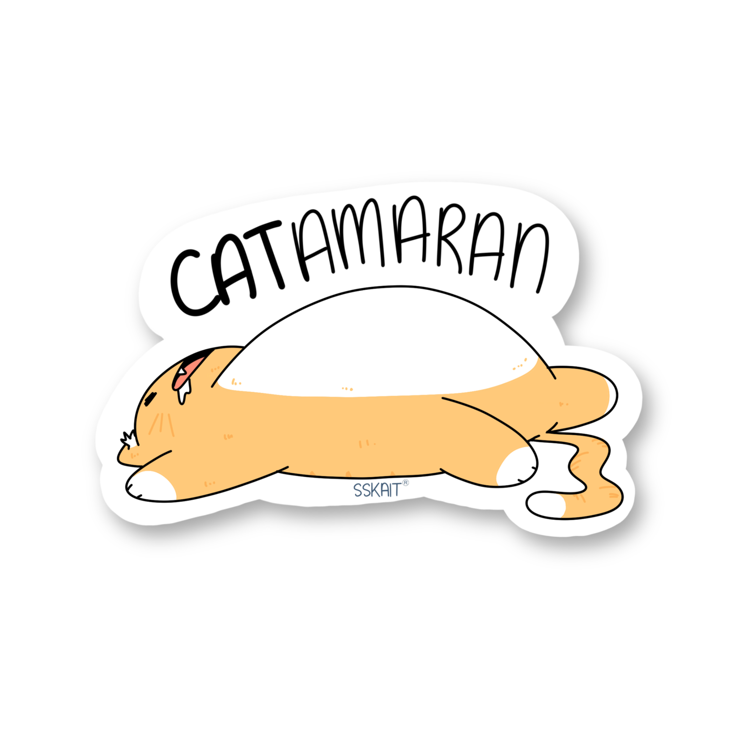 SSKAIT Catamaran Funny Mood Die Cut Sticker