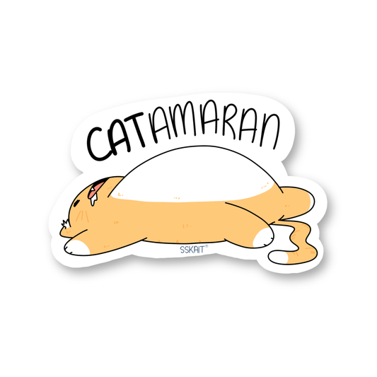 SSKAIT Catamaran Funny Mood Die Cut Sticker