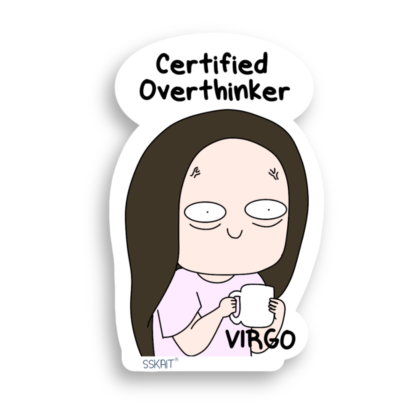 SSKAIT Zodiac Virgo Funny Mood Die Cut Sticker