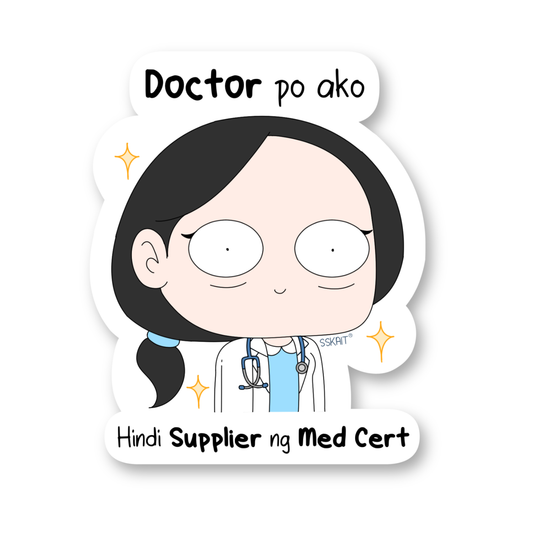 SSKAIT Doc Hindi Supplier ng Med Cert Female Funny Mood Die Cut Sticker