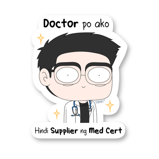 SSKAIT Doc Hindi Supplier ng Med Cert Male Funny Mood Die Cut Sticker